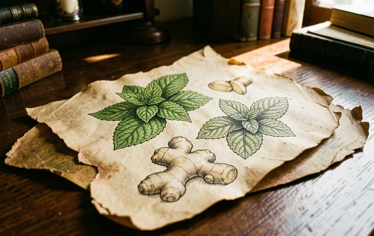 Fondo de pergamino botánico